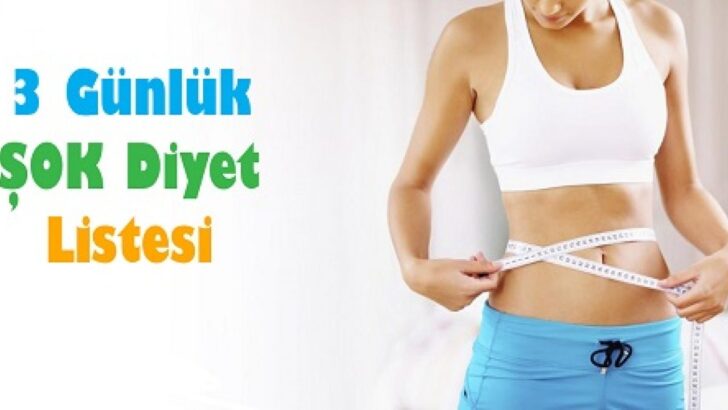 İki Farklı 3 Günlük Diyet Listesi